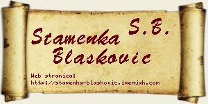 Stamenka Blašković vizit kartica